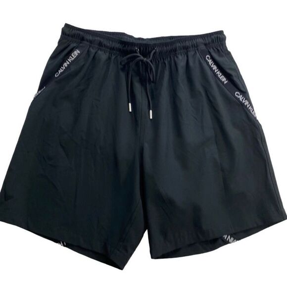 CALVIN KLEIN MEN’S LARGE Black Swim Trunks - Picture 1 of 8